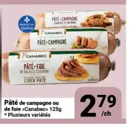 Pasquier Pâté de campagne ou de foie Canabec offer