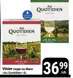 Pasquier Vinier rouge ou blanc Au Quotidien offer