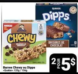 Pasquier Barres Chewy ou Dipps Quaker offer