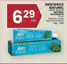 Rachelle-Bery Grocery GREEN BEAVER NATURAL TOOTHPASTE offer