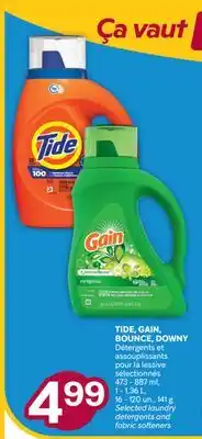 Brunet TIDE, GAIN, BOUNCE, DOWNY Détergents et assouplissants pour la lessive sélectionnés offer