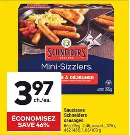 Giant Tiger Schneiders sausages offer