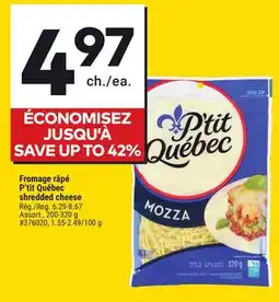 Giant Tiger P'tit Québec shredded cheese offer