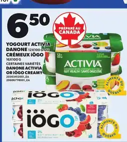 Provigo DANONE ACTIVIA, 12X100 G OR iÖGO CREAMY, 16x100 G offer