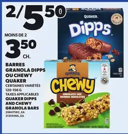 Provigo QUAKER DIPPS AND CHEWY GRANOLA BARS offer