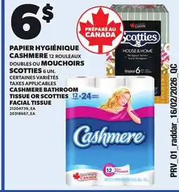 Provigo CASHMERE BATHROOM TISSUE OR SCOTTIES FACIAL TISSUE offer