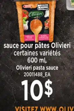 Provigo certaines variétés, 600 mL Olivieri pasta sauce offer