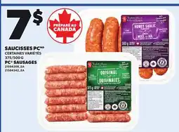 Provigo PC SAUSAGES, 375/500 G offer