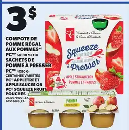 Provigo PC APPLETREET APPLE SAUCES OR PC SQUEEZE FRUIT POUCHES offer