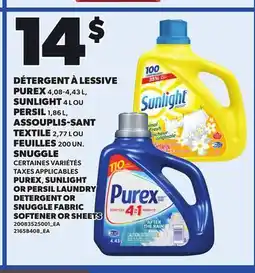 Provigo PUREX, SUNLIGHT OR PERSIL LAUNDRY DETERGENT OR SNUGGLE FABRIC SOFTENER OR SHEETS offer