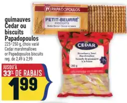 Marché Adonis Guimauves Cedar ou biscuits Papadopoulos | Cedar marshmallows or Papadopoulos biscuits offer