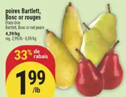 Marché Adonis POIRES BARTLETT, BOSC OR ROUGES | BARTLETT, BOSC OR RED PEARS offer