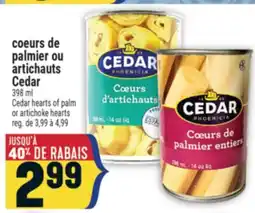 Marché Adonis COEURS DE PALMIER OU ARTICHAUTS CEDAR | CEDAR HEARTS OF PALM OR ARTICHOKE HEARTS offer