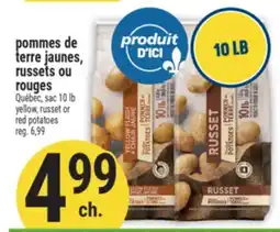 Marché Adonis POMMES DE TERRE JAUNES, RUSSETS OU ROUGES | YELLOW, RUSSET OR RED POTATOES offer