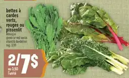 Marché Adonis BETTES À CARDES VERTS, ROUGES OU PISSENLIT | GREEN OR RED SWISS CHARD & DANDELION offer