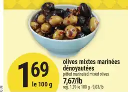 Marché Adonis OLIVES MIXTES MARINÉES DÉNOYAUTÉES | PITTED MARINATED MIXED OLIVES offer