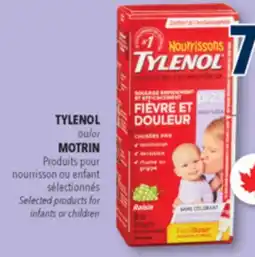 Familiprix TYLENOL or MOTRIN Selected products for infants or children offer