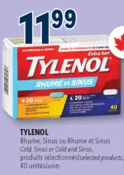 Familiprix TYLENOL, Cold, Sinus or Cold and Sinus selected products, 40 units offer