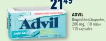 Familiprix Advil Liqui-Gels ibuprofen capsules 115un offer