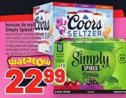 Metro BOISSON DE MALT SIMPLY SPIKED | SIMPLY PIKED MALT BEVERAGE, CARBONATED ALCOHOLIC WATER offer