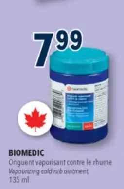 Familiprix BIOMEDIC, Vapourizing cold rub ointment offer