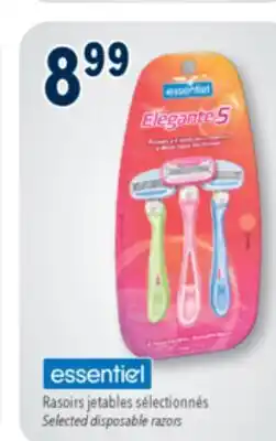 Familiprix ESSENTIEL, Selected disposable razors offer