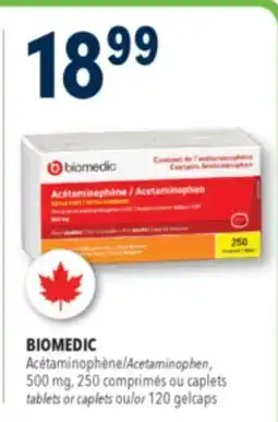 Familiprix BIOMEDIC Acetaminophen, 500mg, tablets or 120gelcaps offer