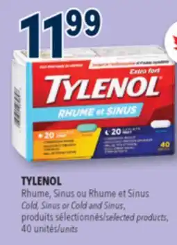 Familiprix TYLENOL, Rhume, Cold, Sinus or Cold and Sinus, selected products, 40 units … offer