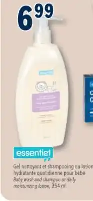 Familiprix ESSENTIEL BÉBÉ, Baby wash and shampoo or daily moisturizing lotion offer