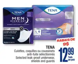 Jean Coutu TENA Selected leak-proof underwear, shields and guards offer