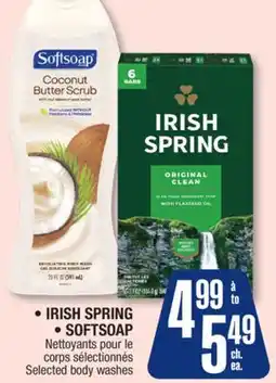 Jean Coutu IRISH SPRING, SOFTSOAP Selected body washes offer