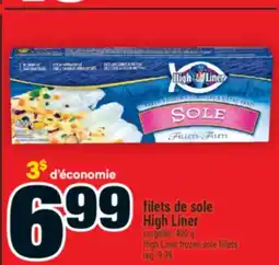 Super C FILETS DE SOLE HIGH LINER | HIGH LINER FROZEN SOLE FILLETS offer