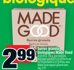 Super C BARRES GRANOLA BIOLOGIQUES MADE GOOD | MADE GOOD ORGANIC GRANOLA BARS offer
