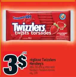 Super C RÉGLISSE TWIZZLERS HERSHEY'S | HERSHEY'S TWIZZLERS LICORICE offer