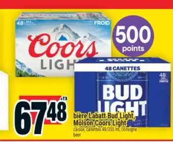 Super C BIÈRE LABATT BUD LIGHT, MOLSON COORS LIGHT | BEER offer