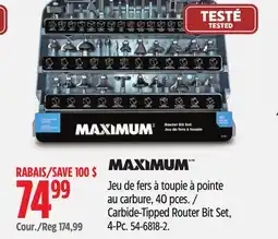 Canadian Tire Maximum Carbide-Tipped Router Bit Set, 4-Pc offer