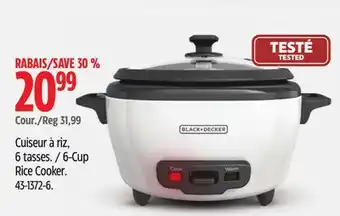Canadian Tire Black & Decker 6-Cup Rice Cooker offer