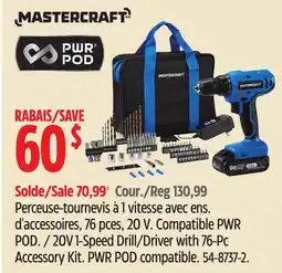 Canadian Tire 20V 1-Speed Drill/Driver with 76-Pc Accessory Kit offer