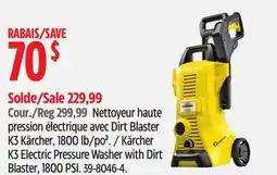 Canadian Tire Kärcher K3 Electric Pressure Washer with Dirt Blaster, 1800 PSI offer