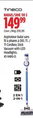 Canadian Tire T1 Cordless Stick Vacuum with LED Headlights offer