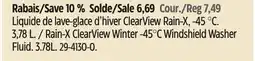 Canadian Tire Rain-X ClearView Winter -45°C Windshield Washer Fluid offer