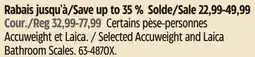 Canadian Tire Selected Accuweight and Laica Bathroom Scales offer