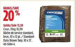 Canadian Tire Standard- Duty Brown Tarp offer