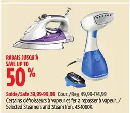 Canadian Tire Selected Steamers and Steam Iron offer