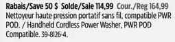 Canadian Tire Simoniz Handheld Cordless Power Washer, PWR POD Compatible offer