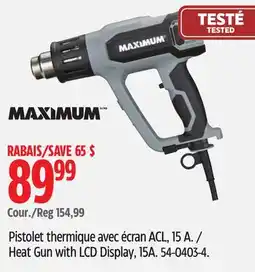 Canadian Tire MAXIMUM Heat Gun with LCD Display, 15A offer