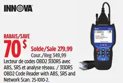 Canadian Tire Innova 3130RS OBD2 Code Reader with ABS, SRS an Network Scan offer