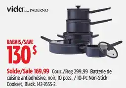 Canadian Tire Vida by Paderno 10-Pc Non-Stick Cookset, Black offer