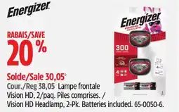 Canadian Tire Energizer Vision HD Headlamp, 2-Pk offer