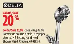 Canadian Tire DELTA 6-Setting Hand-Held Shower Head, Chrome offer